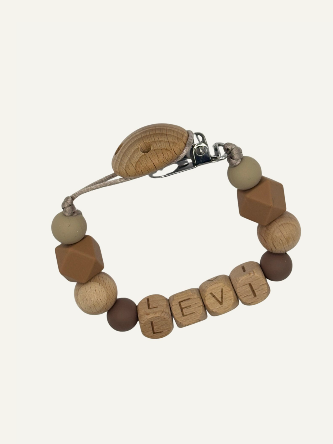 Speenkoord met naam | Naturel Bruin